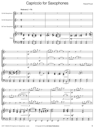 Capriccio pour Saxophones - Pascal Proust - Partition - Saxophone